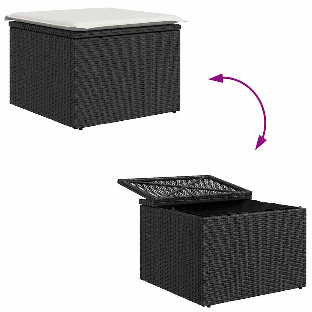 vidaXL Gartensofa-set mit Kissen 6 pcs Schwarz und Creme Polyrattan