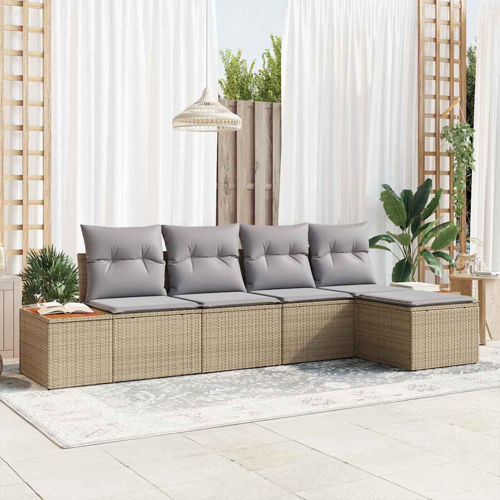 vidaXL Gartensofa-set mit Kissen 6 pcs Beige und Hellgrau Polyrattan