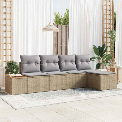 vidaXL Gartensofa-set mit Kissen 6 pcs Beige und Hellgrau Polyrattan