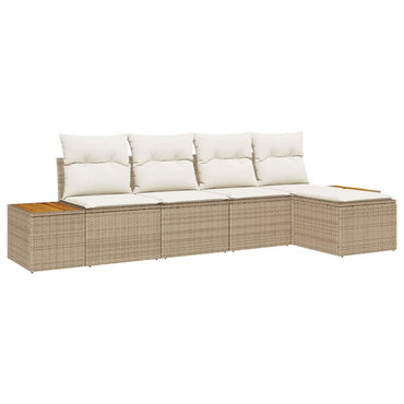 vidaXL Gartensofa-set mit Kissen 6 pcs Beige und Creme Polyrattan