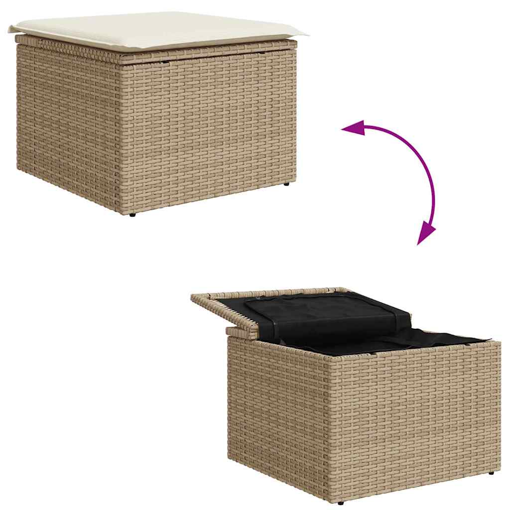 vidaXL Gartensofa-set mit Kissen 6 pcs Beige und Creme Polyrattan