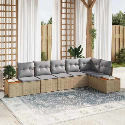 vidaXL Gartensofa-set mit Kissen 6 pcs Beige und Hellgrau Polyrattan