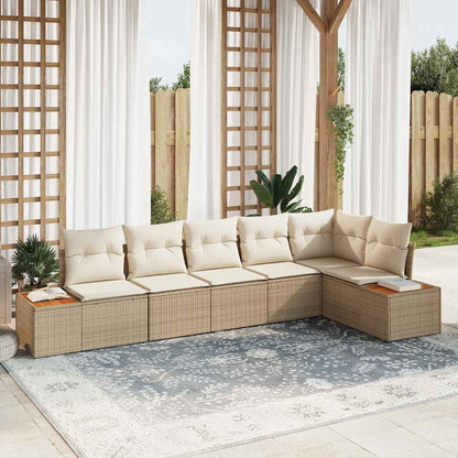 vidaXL Gartensofa-set mit Kissen 6 pcs Beige und Creme Polyrattan