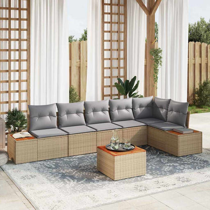 vidaXL Gartensofa-set mit Kissen 6 pcs Beige und Hellgrau Polyrattan