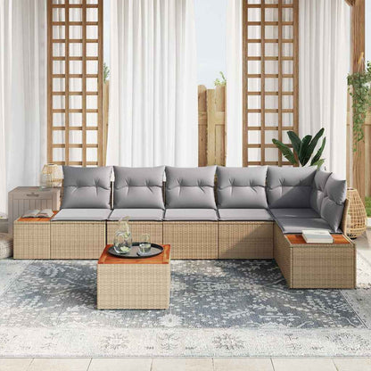 vidaXL Gartensofa-set mit Kissen 6 pcs Beige und Hellgrau Polyrattan
