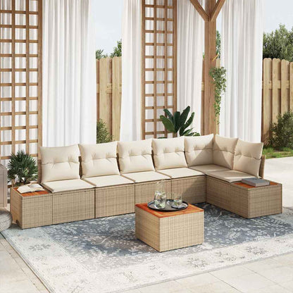 vidaXL Gartensofa-set mit Kissen 6 pcs Beige und Creme Polyrattan
