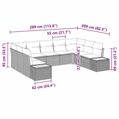vidaXL Gartensofa-set mit Kissen 5 pcs Schwarz und Creme Polyrattan