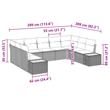vidaXL Gartensofa-set mit Kissen mit Speicher 5 pcs Schwarz Polyrattan