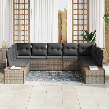 vidaXL Gartensofa-set mit Kissen mit Speicher 5 pcs Grau Polyrattan
