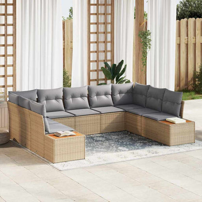 vidaXL Salon de jardin avec coussins 5 pcs Beige et gris clair Résine tressée