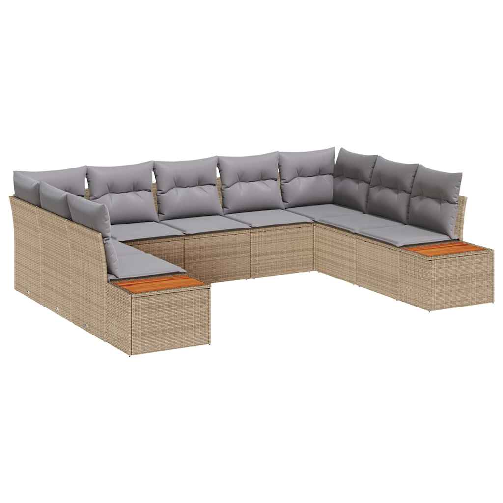 vidaXL Salon de jardin avec coussins 5 pcs Beige et gris clair Résine tressée