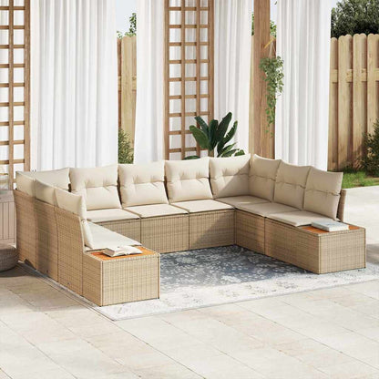 vidaXL Gartensofa-set mit Kissen 5 pcs Beige und Creme Polyrattan