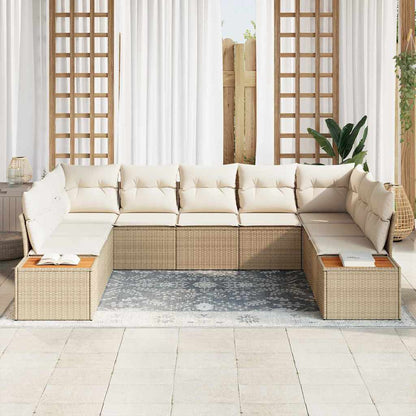 vidaXL Gartensofa-set mit Kissen 5 pcs Beige und Creme Polyrattan