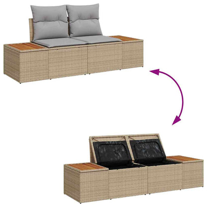 vidaXL Gartensofa-set mit Kissen 5 pcs Beige und Hellgrau Polyrattan