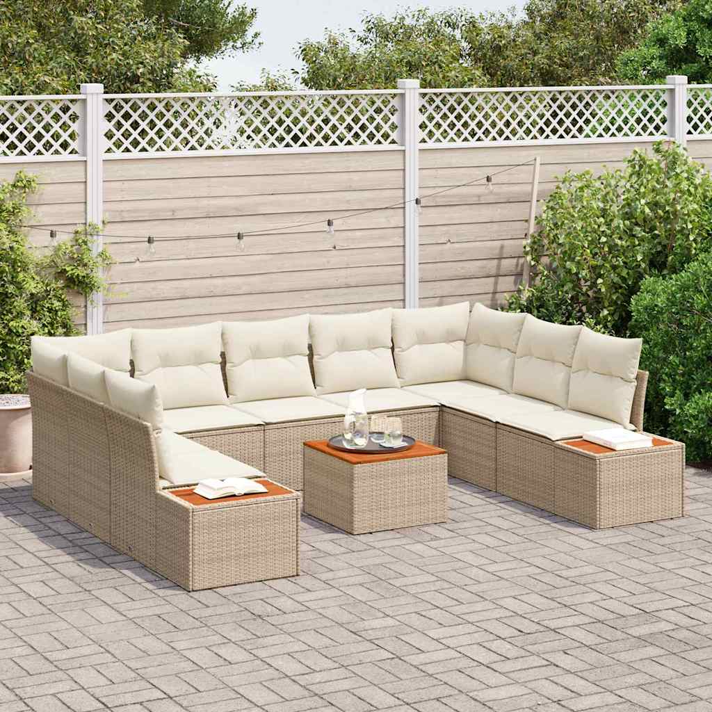 vidaXL Gartensofa-set mit Kissen 5 pcs Beige und Creme Polyrattan