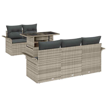 vidaXL Gartensofa-set mit Kissen 6 pcs Hellgrau Poly Rattan