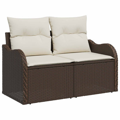 vidaXL Gartensofa-set mit Kissen mit Kissen 6 pcs Braun Poly Rattan