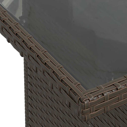 Gartensofa-set mit Kissen mit Speicher 9 pcs Braun Poly Rattan