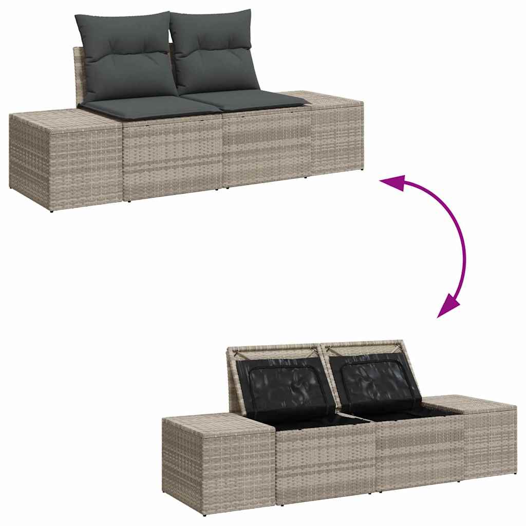 Garten-Sofa-Set mit Kissen 6 pcs Hellgrau und Dunkelgrau