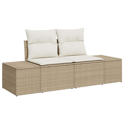 Garten-Sofa-Set mit Kissen 7 pcs Beige und Creme