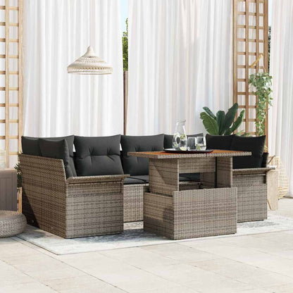 vidaXL Ensemble de canapés de jardin avec rangement 7 pcs Gris Résine tressée