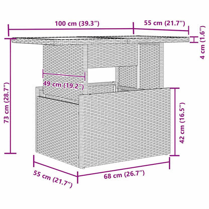 Garten-Sofa-Set mit Speicher 8 pcs Schwarz Poly Rattan
