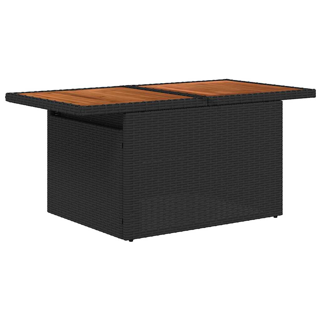 vidaXL Garten-Sofa-Set mit Speicher 9 pcs Schwarz Poly Rattan