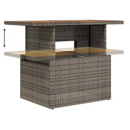 vidaXL Garten-Sofa-Set mit Speicher 6 pcs Grau Poly Rattan