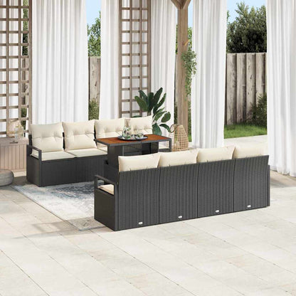 vidaXL Salon de jardin 9 pcs avec coffre de rangement Noir résine tressée