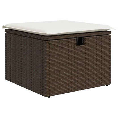 vidaXL Ensemble de canapés de jardin avec coussins 8 pcs Marron et crème Poly-rotin