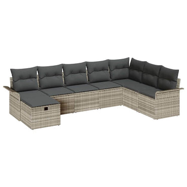 vidaXL Salon de jardin avec coussins 8 pcs Gris clair Résine tressée