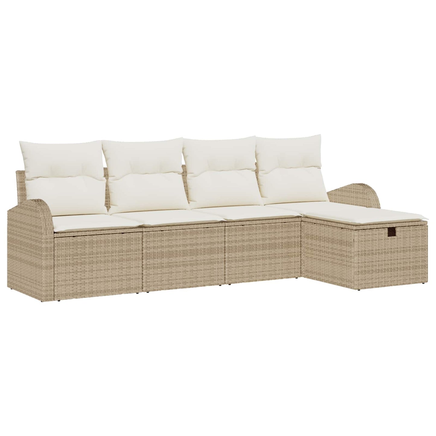 Sofa Set mit Kissen mit Speicher Beige und Creme Poly-Rattan