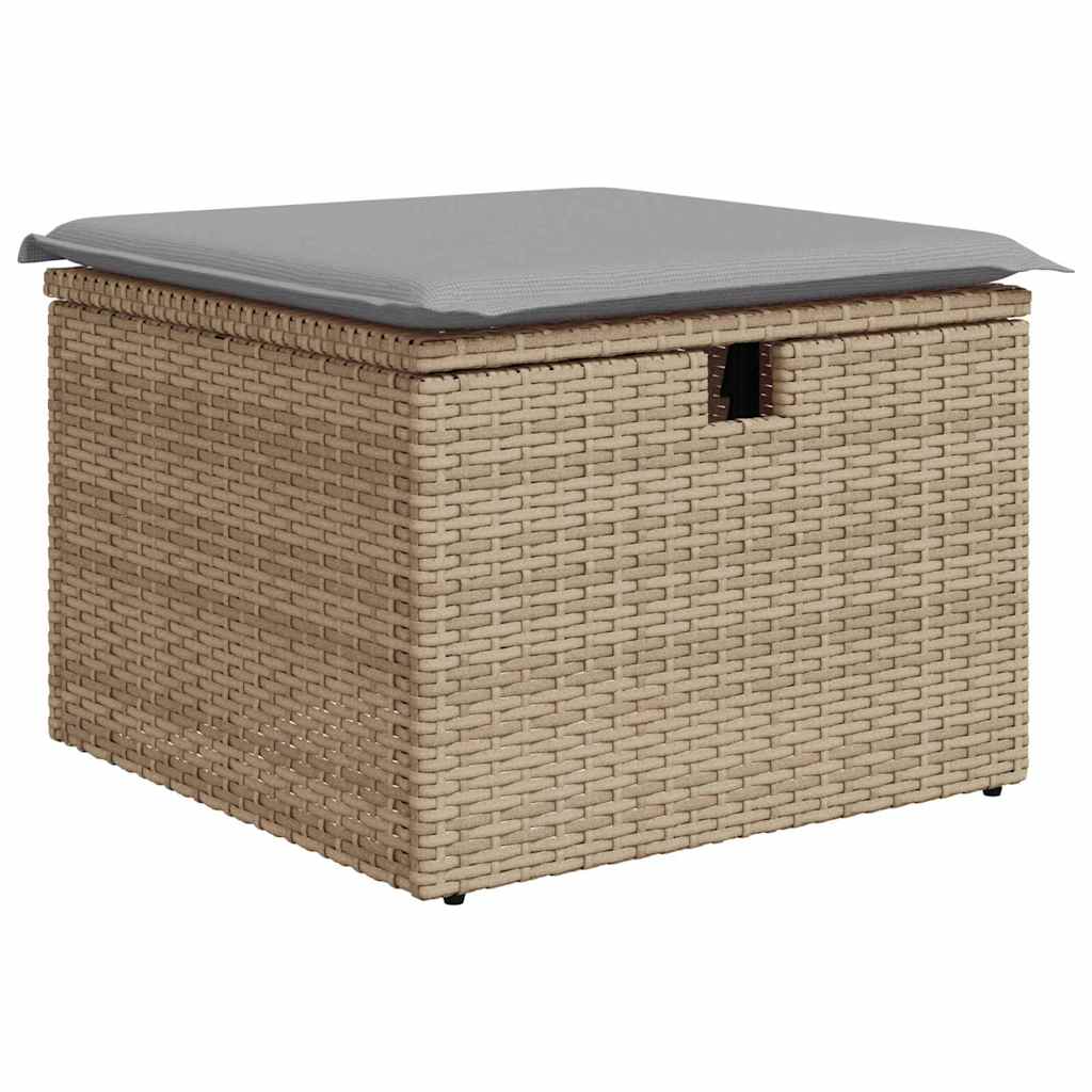 vidaXL Sofa Set mit Kissen 7 pcs Beige und Hellgrau Poly-Rattan