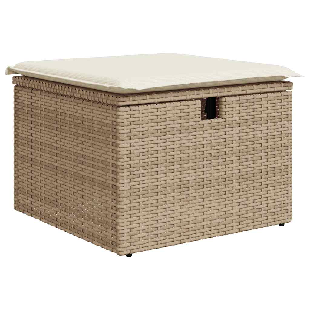 vidaXL Sofa Set mit Kissen 7 pcs Beige und Creme Poly-Rattan