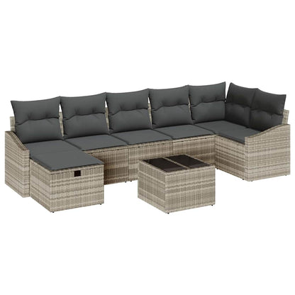 Sofa Set mit Kissen mit Speicher 8 pcs Poly-Rattan