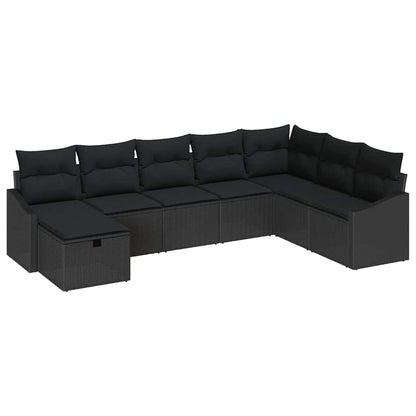 Gartensofa-set mit Kissen mit Speicher 8 pcs Poly-Rattan