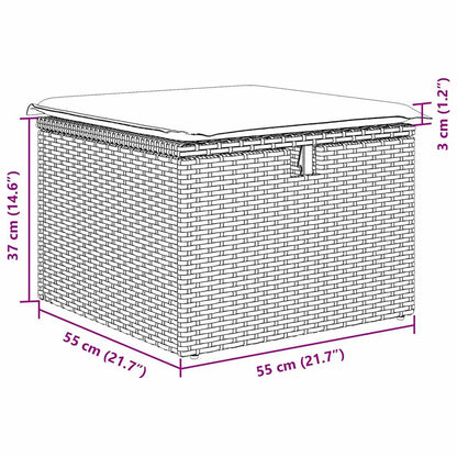Gartensofa-set mit Kissen 9 pcs Grau Poly-Rattan