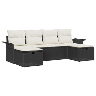 vidaXL Ensemble de canapés de jardin avec coussins et rangement 6 pcs Résine tressée