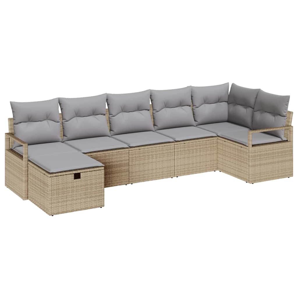 Sofa Set mit Kissen 4 pcs Poly-Rattan
