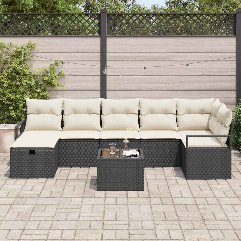 vidaXL Sofa Set mit Kissen 4 pcs Poly-Rattan