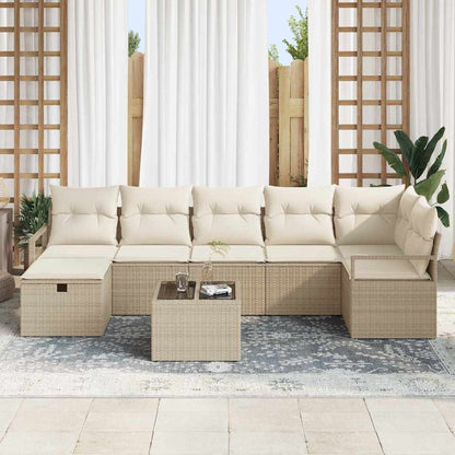 vidaXL Sofa Set mit Kissen 4 pcs Poly-Rattan