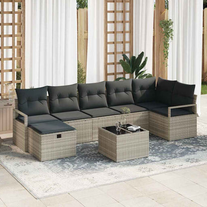 Sofa Set mit Kissen 4 pcs Poly-Rattan