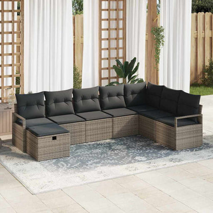 Sofa Set mit Kissen 5 pcs Poly-Rattan