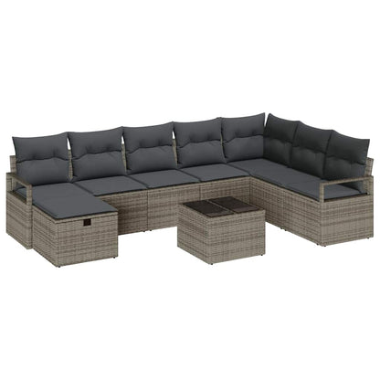 Sofa Set mit Kissen 6 pcs Poly-Rattan