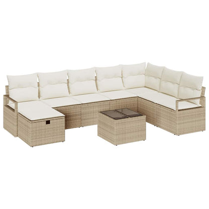 Sofa Set mit Kissen 5 pcs Poly-Rattan