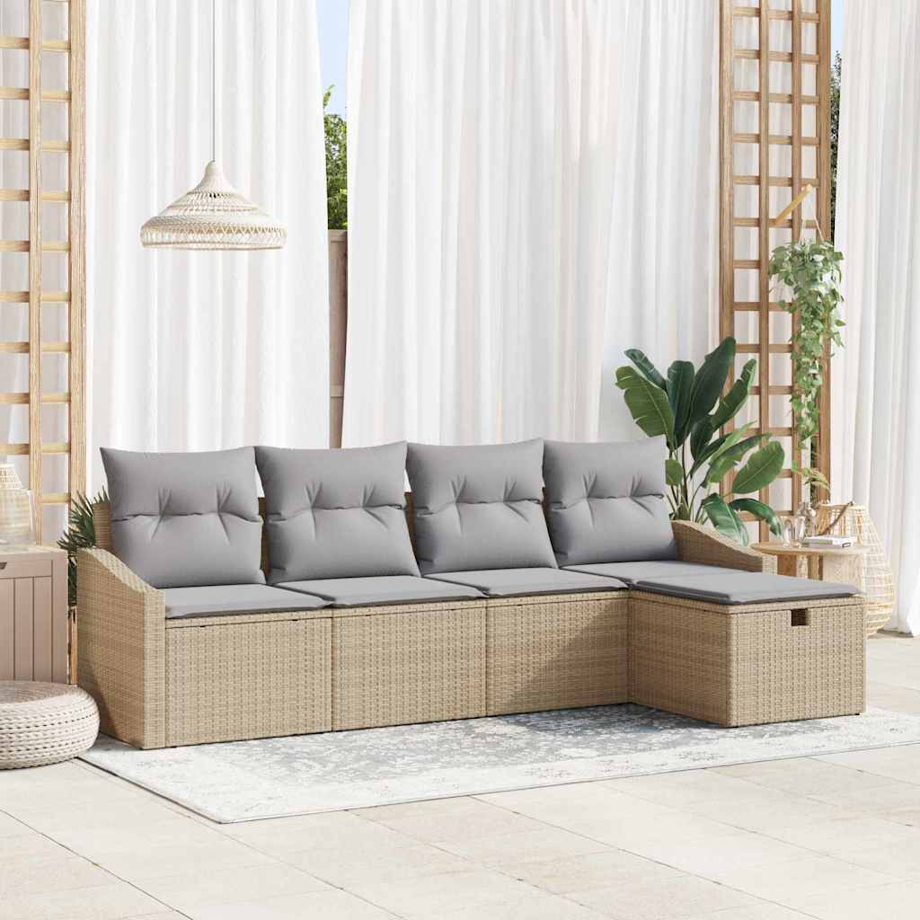 Sofa Set mit Kissen 6 pcs Poly-Rattan