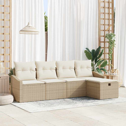Sofa Set mit Kissen 6 pcs Poly-Rattan