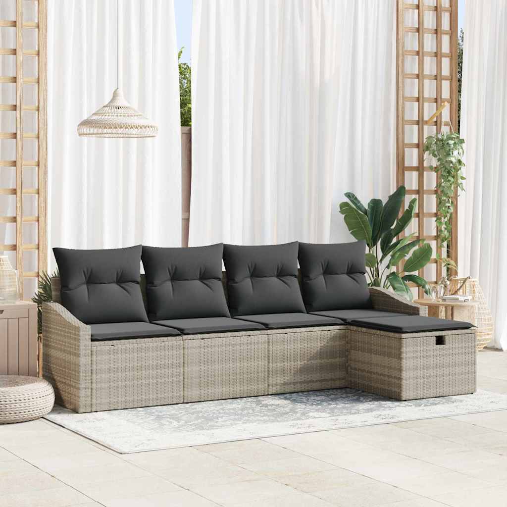 Sofa Set mit Kissen 6 pcs Poly-Rattan