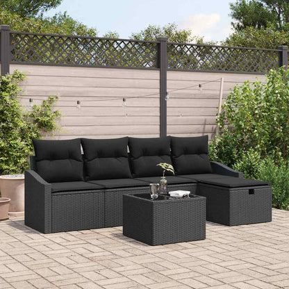 Sofa Set mit Kissen 6 pcs Poly-Rattan