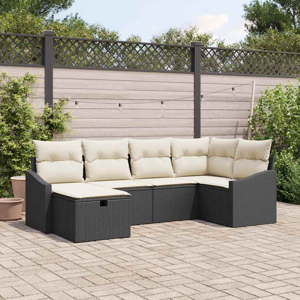 vidaXL Ensemble de canapés avec coussins 7 pcs Résine tressée